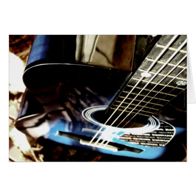 ギターアコースティックブルースカード (正面横)