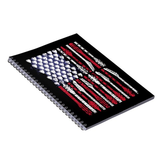 ギターアメリカン国旗USAアメリカ音楽愛好家4th ノートブック (右側)
