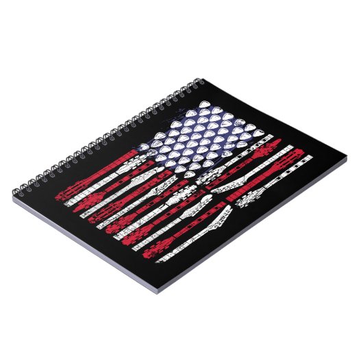 ギターアメリカン国旗USAアメリカ音楽愛好家4th ノートブック (左側)