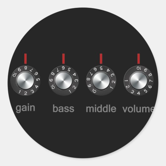 ギターアンプつまみ ラウンドシール (正面)