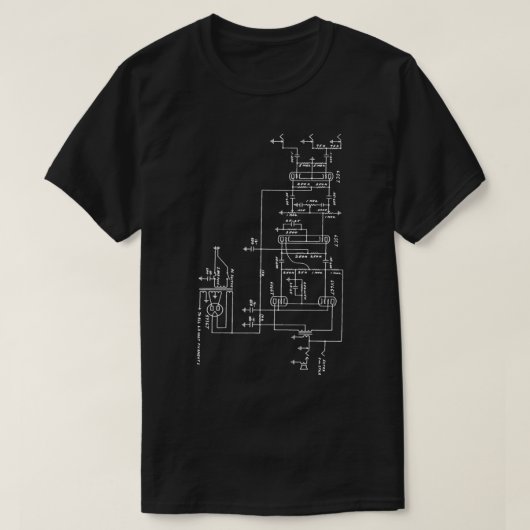 ギターアンプクラシック回路図Tシャツ Tシャツ (デザイン正面)