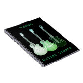 ギターアートの追加の名前グリーンブラックソングライティング ノートブック (右側)