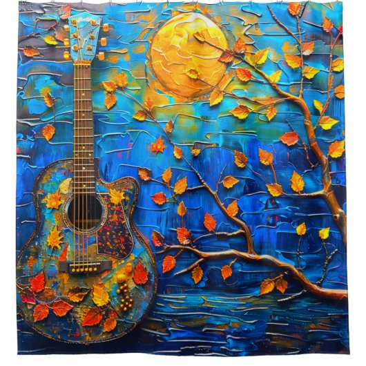 ギターアート シャワーカーテン (正面)