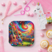 ギターアート ペーパープレート (パーティー)