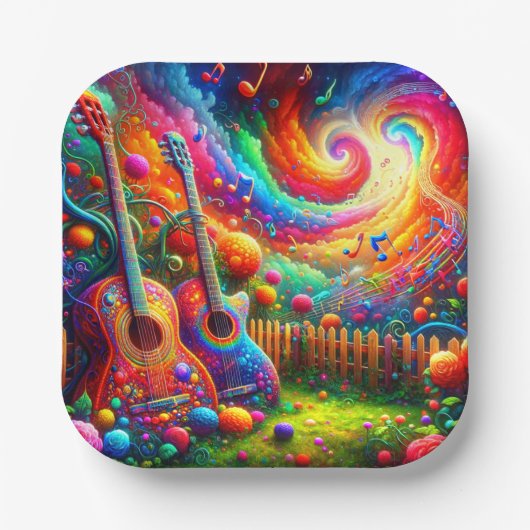 ギターアート ペーパープレート (正面)