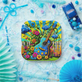 ギターアート ペーパープレート (パーティー)