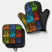ギターアート 鍋つかみ&鍋敷きセット (正面/裏面)