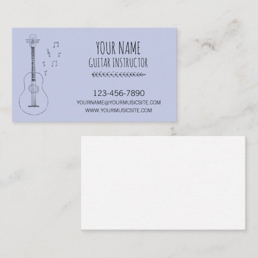 ギターインストラクターギタリストプロフェッショナルミュージシャン 名刺 (正面/裏面)