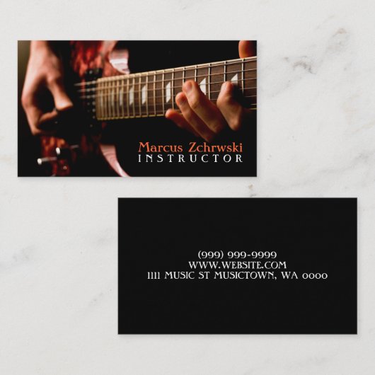 ギターインストラクター音楽楽器名刺 名刺 (正面/裏面)