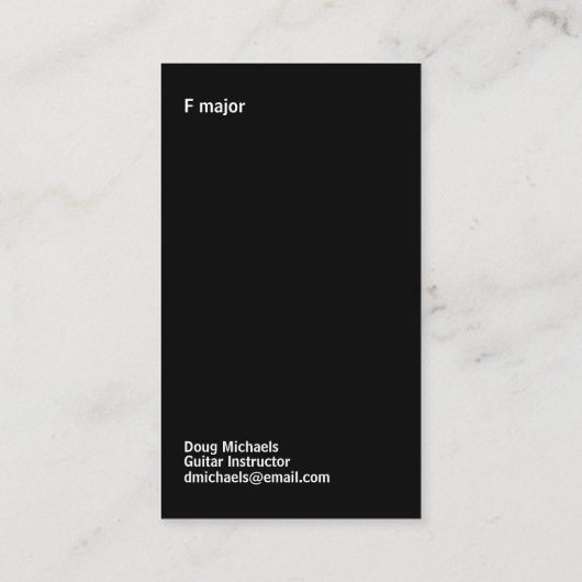 ギターインストラクターF 専攻の 名刺 (裏面)