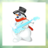 ギターウィンドウの付いたおもしろいクリスマススノーマン ウィンドウサイン (シート3)