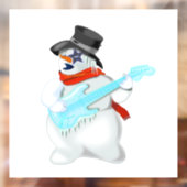 ギターウィンドウの付いたおもしろいクリスマススノーマン ウィンドウサイン (シート2)