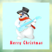 ギターウィンドウ付きクリスマス雪だるま ウィンドウサイン (シート3)