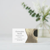 ギターオンライン音楽レッスンシンプルベージュ 名刺 (スタンド正面)