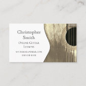ギターオンライン音楽レッスンシンプルベージュ 名刺 (正面)