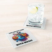 ギターカラフルが音楽と共に大声で生き続ける ガラスコースター (アングル)