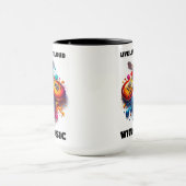 ギターカラフルが音楽と共に大声で生き続ける マグカップ (中央)