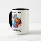 ギターカラフルが音楽と共に大声で生き続ける マグカップ (正面左)