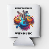 ギターカラフルが音楽と共に大声で生き続ける 缶クーラー (裏面)