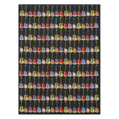 ギターカラフルの音楽パターン テーブルクロス (正面)