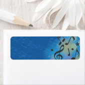 ギターガールこうもりバー（ユダヤ教の）バル・ミツバープリント自分のテーブル ラベル (インサイチュ)