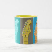 ギターガールモダンパステルカラフル ツートーンマグカップ (中央)