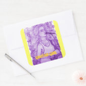 ギターガール スクエアシール (封筒)