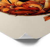 ギターキーボード音楽カラフル抽象芸術 ポスター (角)