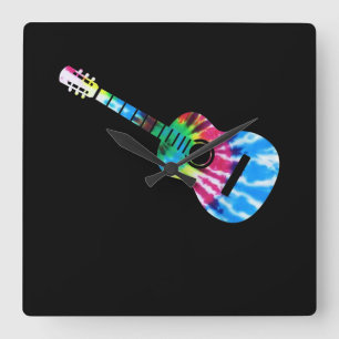 ギターギタリストギフト スクエア壁時計