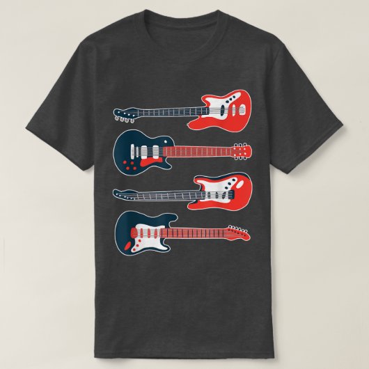 ギターギタリスト恋人楽器エレクトリックベース Tシャツ (デザイン正面)