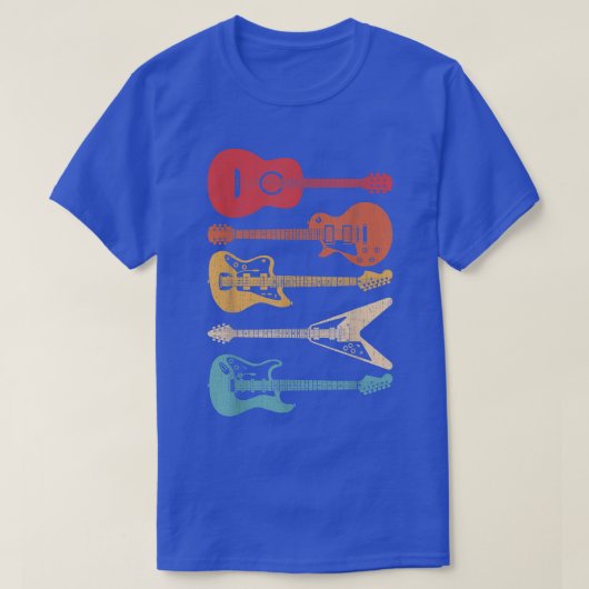 ギターギター愛好家レトロスタイルギフトforギタリスト tシャツ (デザイン正面)