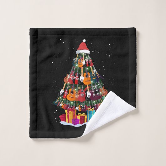 ギタークリスマスツリーおもしろい ウォッシュタオル (ウォッシュタオル)