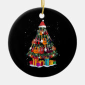 ギタークリスマスツリーおもしろい セラミックオーナメント (正面)