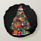 ギタークリスマスツリーおもしろい ラウンドクッション (裏面)