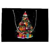 ギタークリスマスツリーおもしろい ラージペーパーバッグ (裏面)