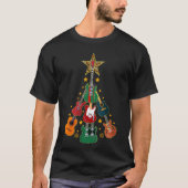 ギタークリスマスツリーのギター愛好家クリスマス Tシャツ (正面)