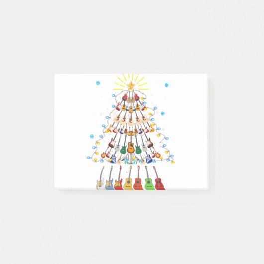ギタークリスマスツリーメリークリスマスギター愛好家 ポストイット (正面)