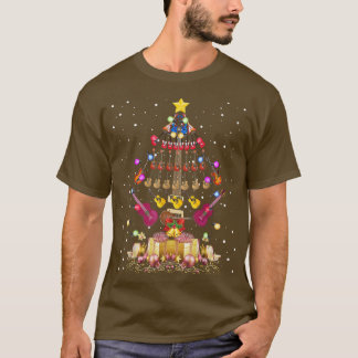 ギタークリスマスツリーライトスタートップクリスメリータム Tシャツ