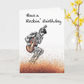 ギタークールミュージシャンロッカーギタリスト誕生日車 カード (黄色い花)