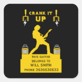 ギターケースのプロパティの識別 スクエアシール (正面)