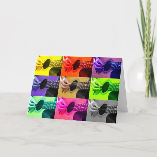 ギターコラージュのカラー – 空白のグリーティングカード カード (正面)