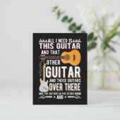 ギターコレクターギタリストおもしろい音楽愛好家 ポストカード (スタンド正面)