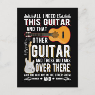 ギターコレクターギタリストおもしろい音楽愛好家 ポストカード