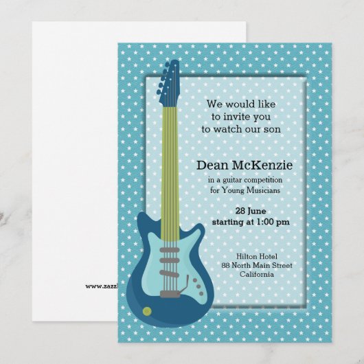 ギターコンクール 招待状 (正面/裏面)