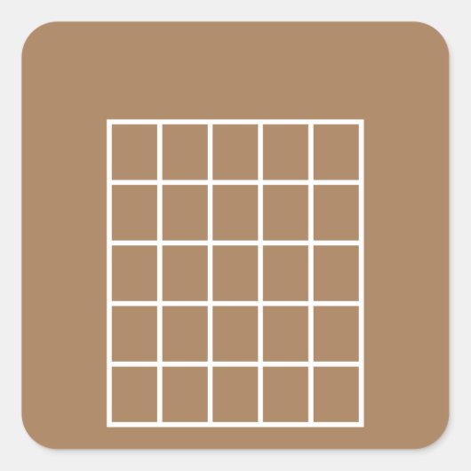 ギターコードチャートテンプレート |淡い茶色/白 スクエアシール (正面)