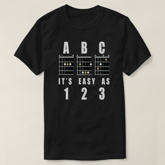 ギターコードABC 123で簡単 Tシャツ (デザイン正面)
