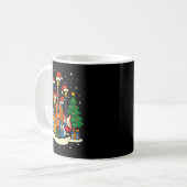 ギターサンタ帽子クリスマスツリーライト面白い音楽 コーヒーマグカップ (正面左)