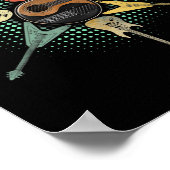 ギターシャツ。レトロスタイル、ギタリストへのギフト ポスター (角)