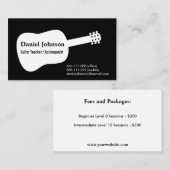 ギターシルエットミュージシャン名刺 名刺 (正面/裏面)