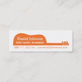 ギターシルエットミュージシャン帯 スキニー名刺 (正面)